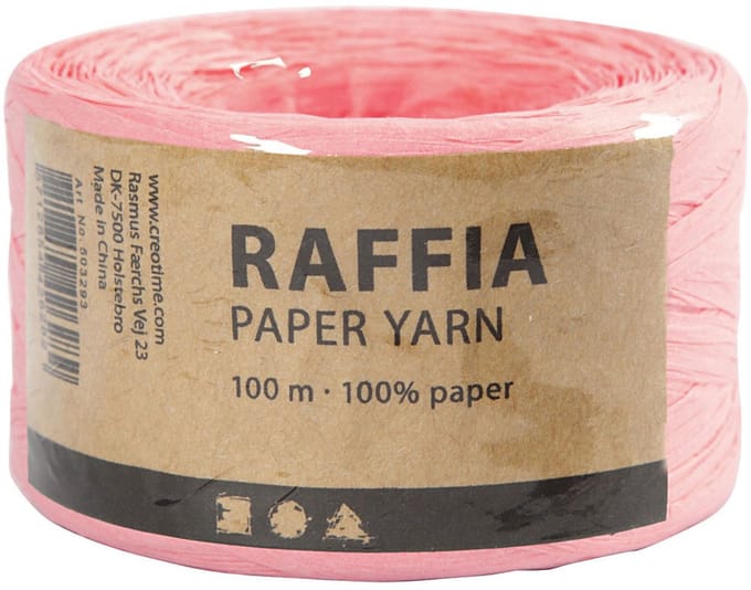 Creativ Company raffia garen lichtroze - papiergaren 100m voor knutselen.