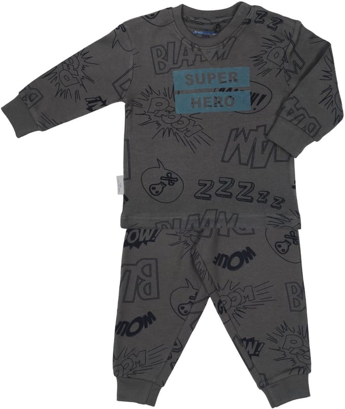 Frogs and Dogs - Pyjama Superheld - Antraciet - Maat 116 - Jongens