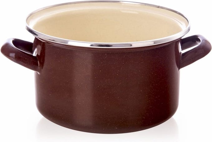 Kookpan Geëmailleerde BROWN 18 cm, 2 l - Kookpot - Soeppan