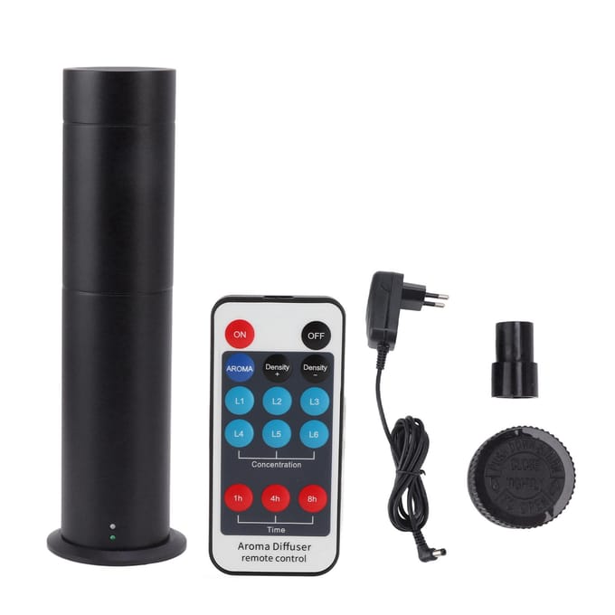 Machine d'aromathérapie intelligente 120ml Télécommande Machine d'aromathérapie cylindrique pour la maison noir