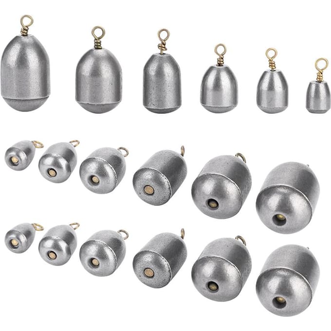 18pcs Poids de Pêche Écologique en Fer Outil de Lancer de Poisson Set avec Boîte gray