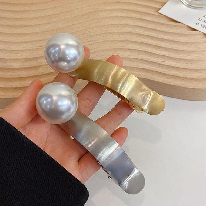 Mode Simualtion Parel Metalen Haar Clip Eendenbek Grip Clip Haarspeld Haar Styling Tools Vrouwen Meisjes Haaraccessoires Barrette