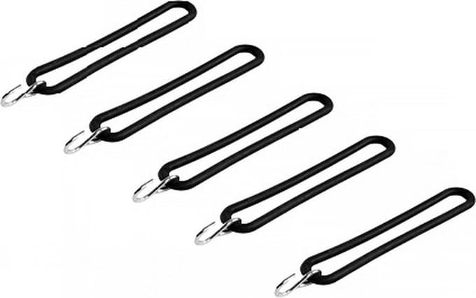 spanrubber - 5st - 20cm - S-haak - 8mm - tent - gaaskleed -aanhangerdoek