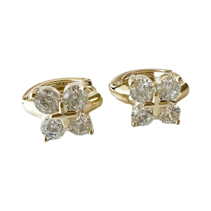 Mini Ring Klover Earrings Gold 14K