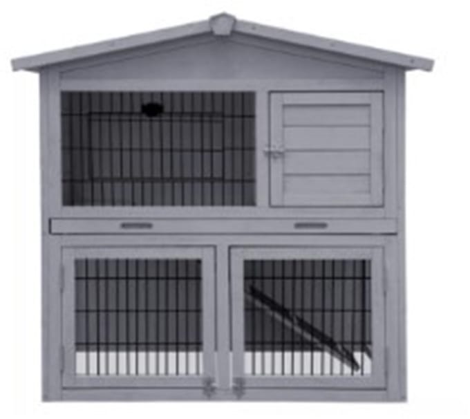 Topmast Konijnenhok hout 101 X 55 X 100 CM grey washed