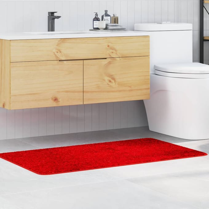 vidaXL - Antislip - Badmat - Rood - 70 - x - 120 - cm - PP