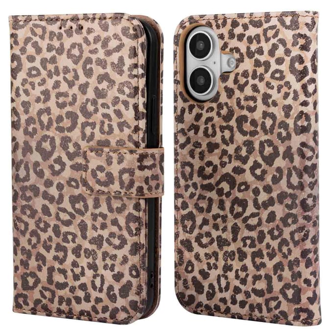 imoshion Hoesje - Geschikt voor Apple iPhone 16 - Design Bookcase smartphone - Leopard Mood