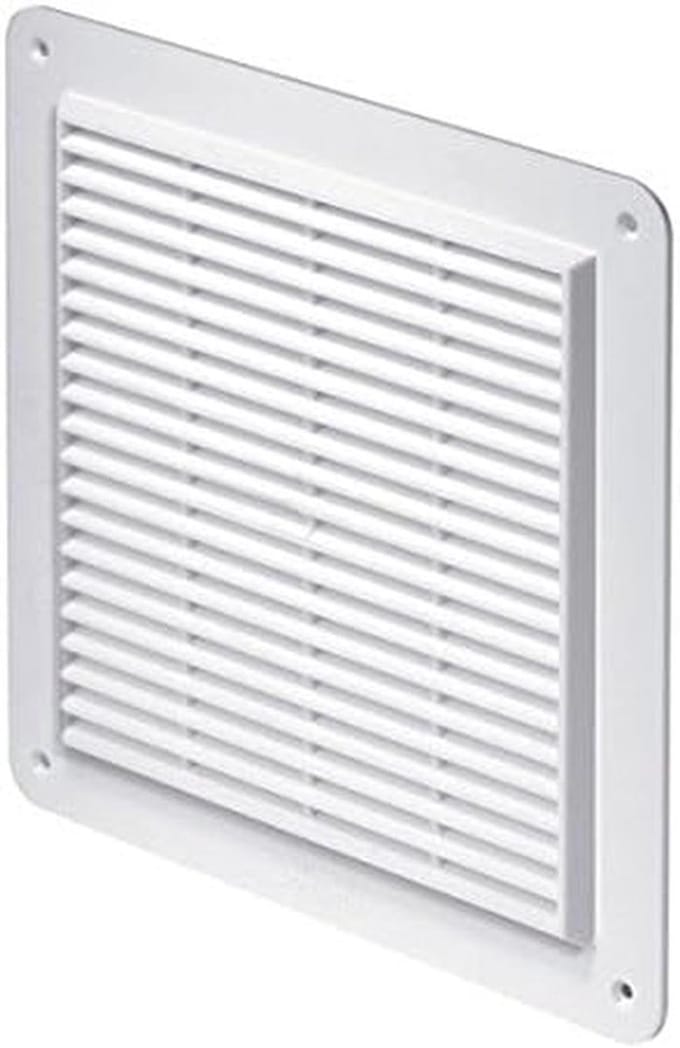 Ventilatierooster Afsluitbaar met Insecrennet 250x250mm Wit