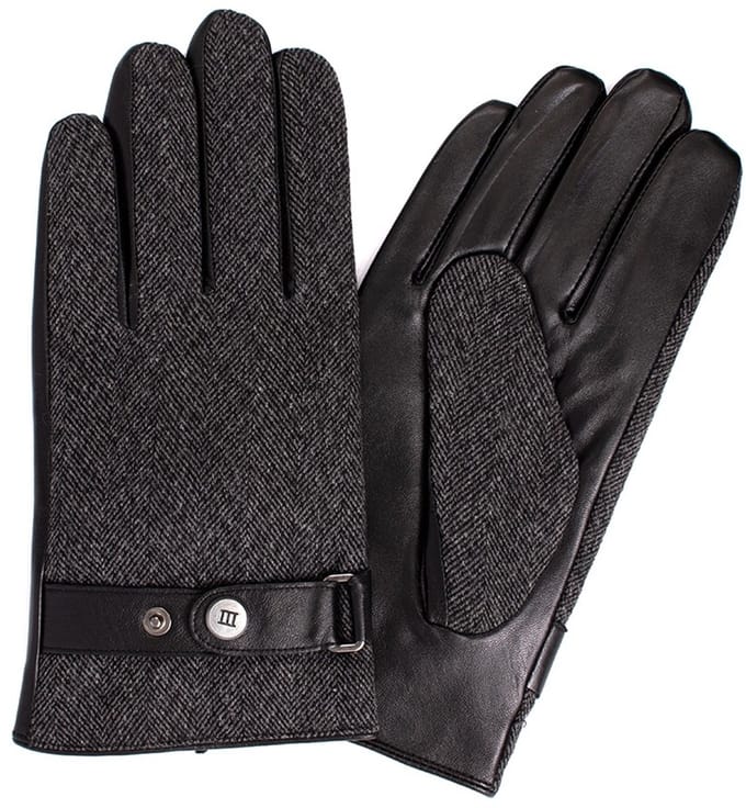 DERREN | Handschoenen met visgraatmotief | Anthracite