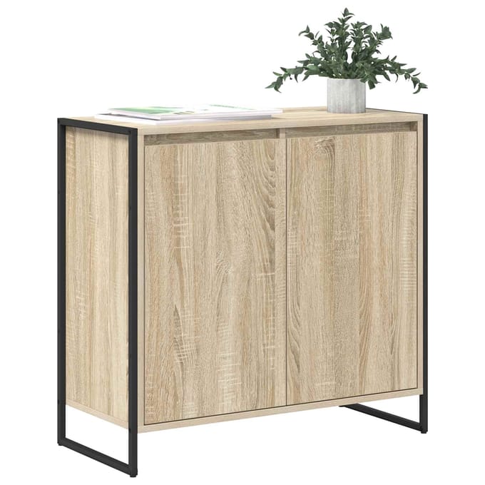 vidaXL - Bijzetkast - Sonoma - Eiken - 79 - x - 36 - x - 75 - cm - Bewerkt - hout