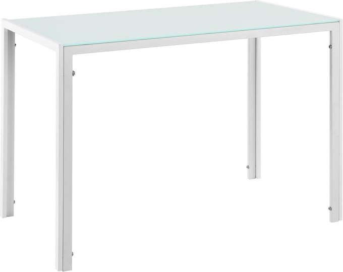 Eettafel Porvoo gehard glas 8 mm 105x60x75 cm wit