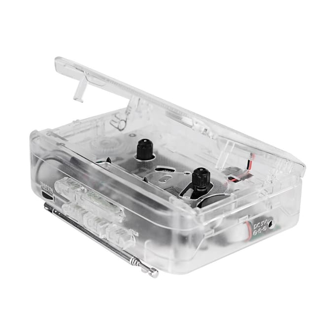 Cassettespeler Walkman Cassettespeler Draagbare luidspreker Meerdere voedingsmethoden AMFM-radio wit