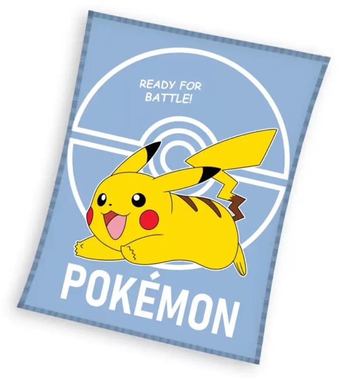 Pokemon fleece deken starters battle lichtblauw 110 x 140 cm