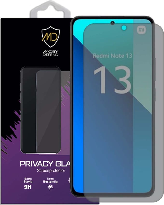 MobyDefend Screenprotector - Geschikt voor Xiaomi Redmi Note 13 4G - Matte Privacy Glass Screensaver