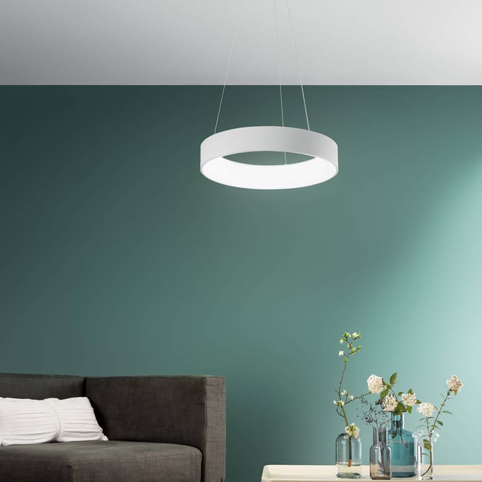 Luce Ambiente Design LED hanglamp Noah, wit, Ø 60 cm, metaal, CCT