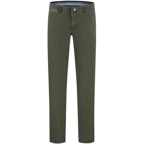 Com4 Broek Modern Chino Micro Pattern Near Faux-Uni Subtle Cotton Stretch Donker Groen / male