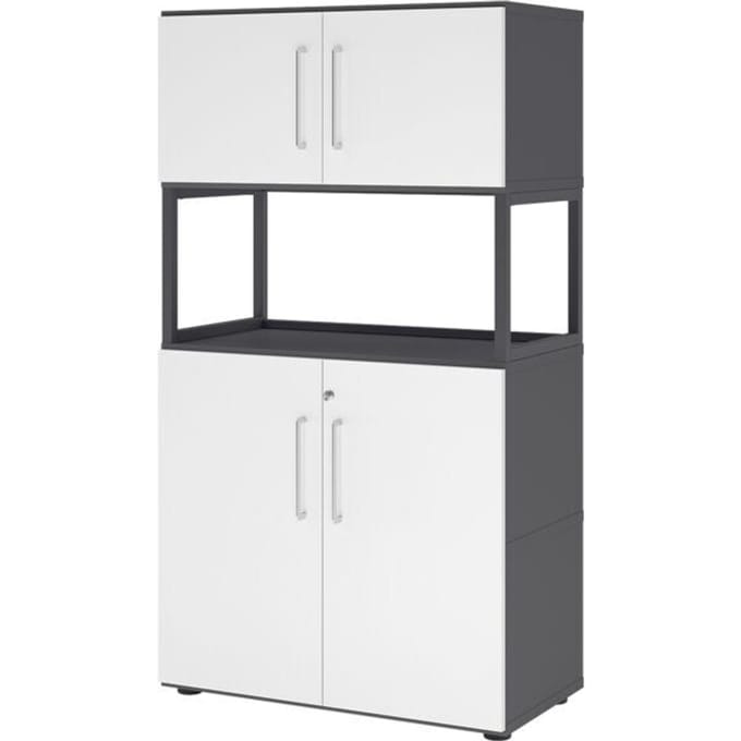 FlexWall | 4 OH | 2x deuren + frame | met verstelbare poten - Grafiet/Wit
