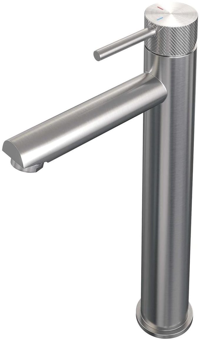 Brauer Brushed Carving Verhoogde Opbouw Wastafelmengkraan Model A RVS Geborsteld PVD
