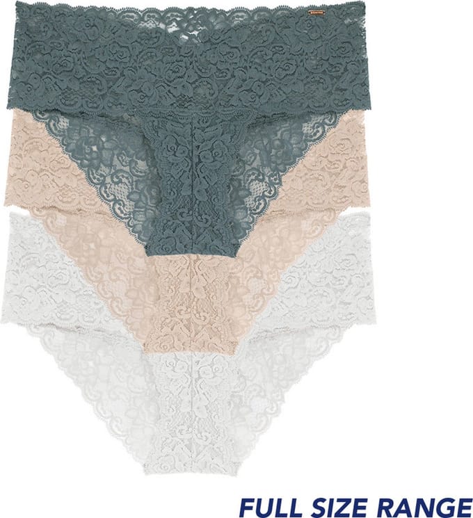 Dorina 3-pack Dames slips Kant - Lana - 3X0035 - 4XL