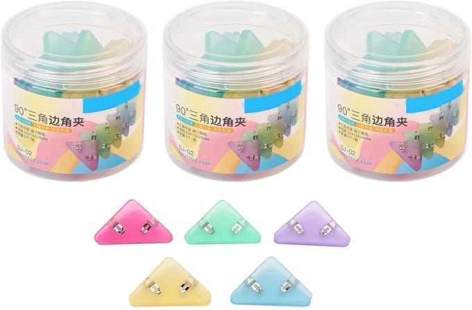 Solidchoice - Set van 15 Driehoekige Paperclips met Hoekbescherming