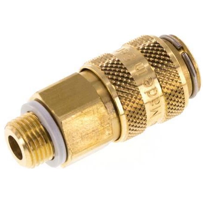 Messing DN 5 Luchtkoppeling Snelkoppeling G 1/8 inch Buitendraad Double Shut-Off