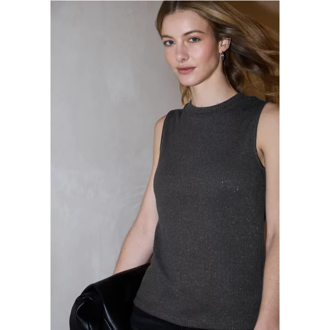 Top met glitter gebreide look