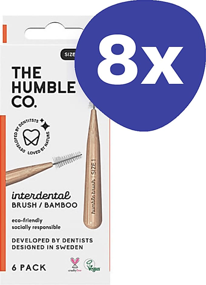 Humble Bamboe Interdentale Bamboe Borstel - Oranje (8x 6 stuks)