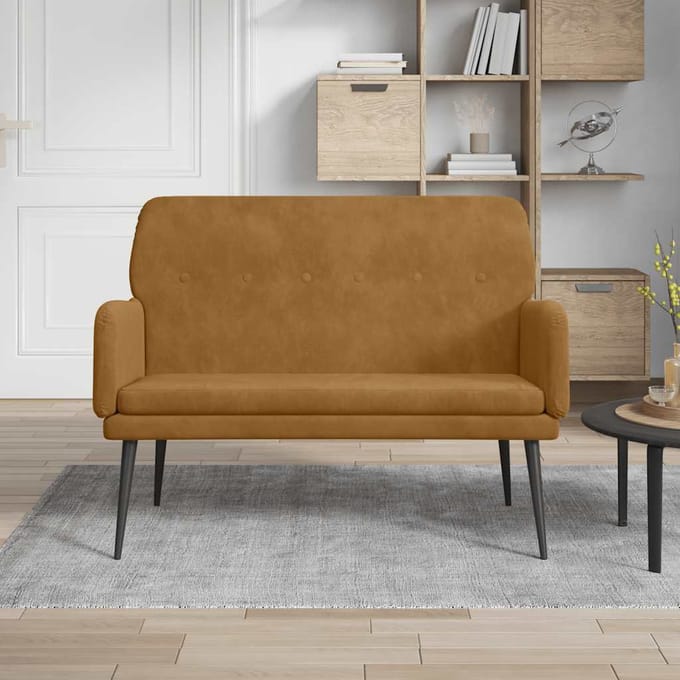 vidaXL - Bankje - 108x79x79 - cm - fluweel - bruin