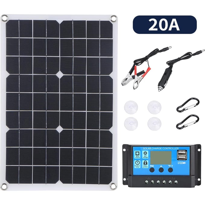Draagbare 300W Zonne Flexibele Paneel Kits Monokristallijn Silicium Zonnepaneel with 20A controller zwart