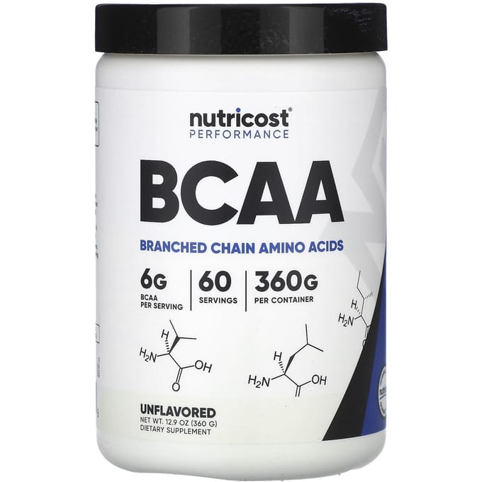 Nutricost, Performance Athlétique, BCAA, Non Aromatisé, 12,9 oz (360g)