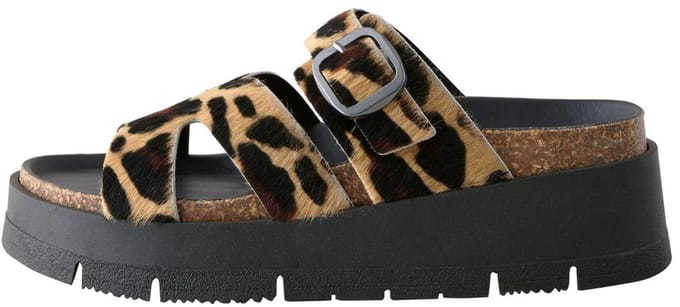 Next - Dames - Leren sandalen met gesp en bandjes - Dierenprint