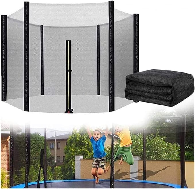 Trampoline Veiligheidsnet - Springkussen Net - Buiten Spelen - Dubbel Sluitingssysteem - 5FT 1.5m - Zwart