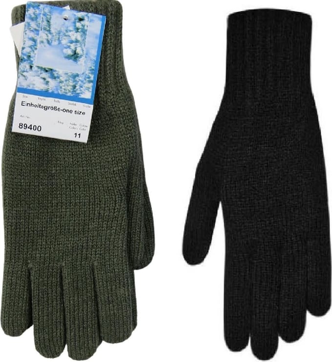 Handschoenen dames winter gebreid - binnenkant opgeruwd - prijs per 2 paar
