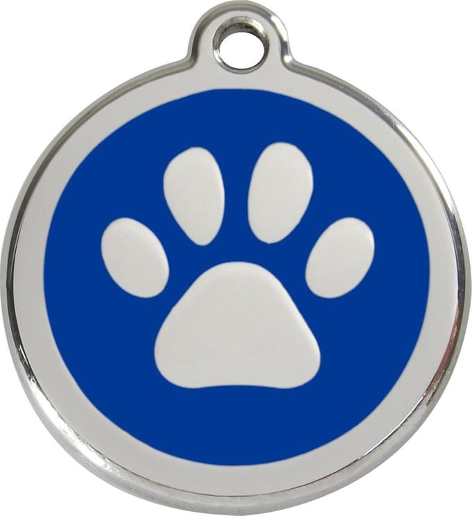 Red Dingo Hondenpenning 30mm pootje donkerblauw