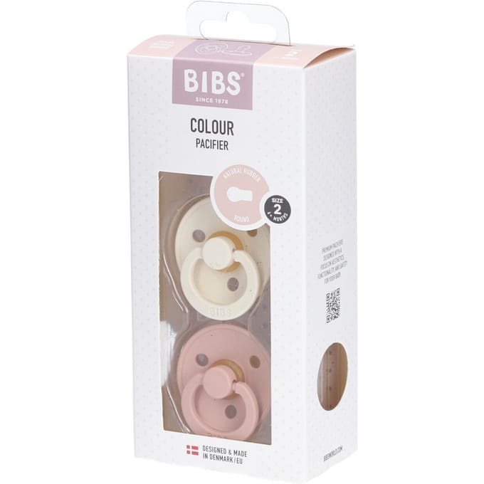 BIBS Colour Fopspeen - 6-18 mnd - 2-pack - Rond - Ivory/Blush
