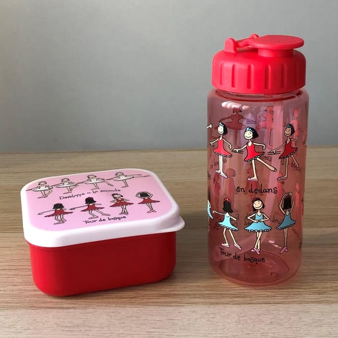 Ballet drinkfles / drinkbeker met medium snackbox - Tyrrell Katz