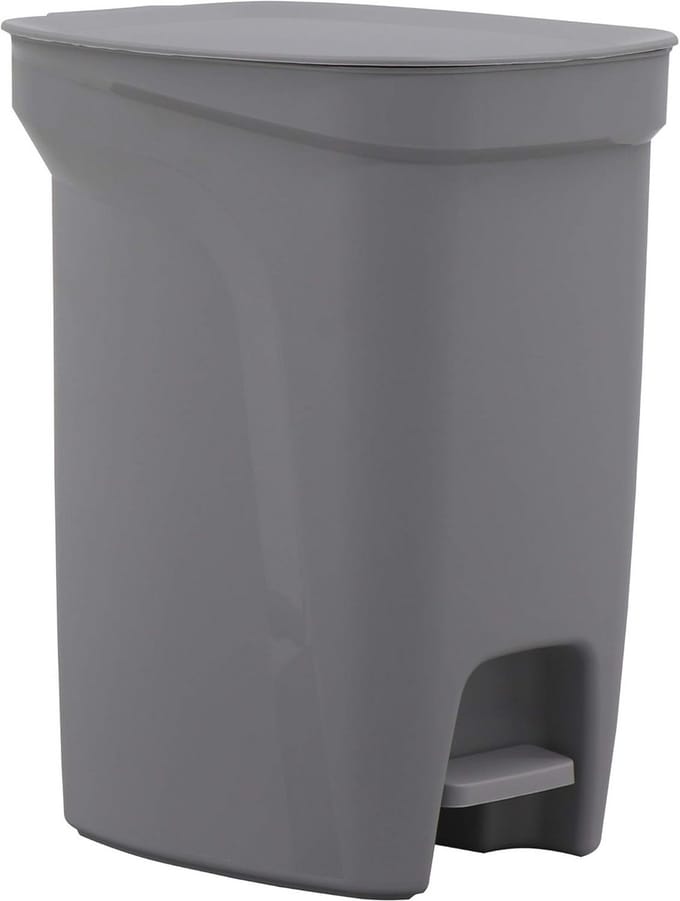 Pedaalafvalemmer 10 liter - kunststof - grijs