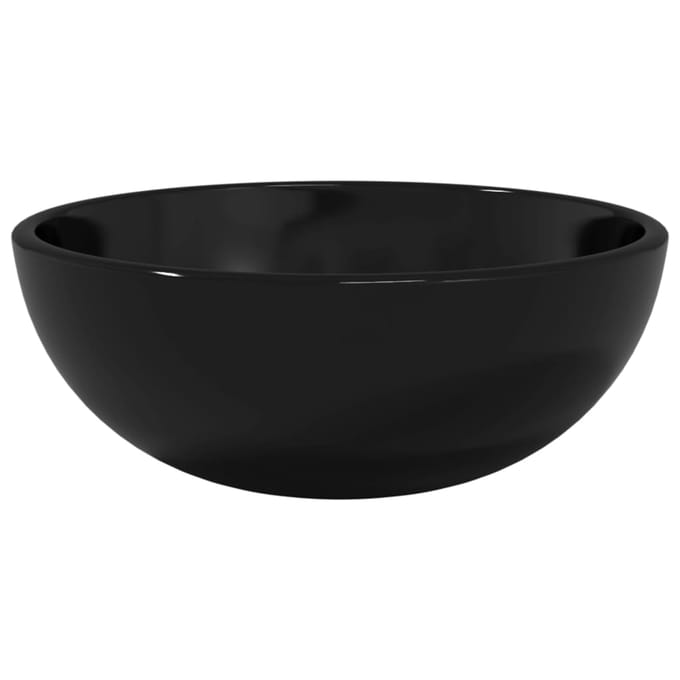 vidaXL - Wasbak - 30x12 - cm - gehard - glas - zwart