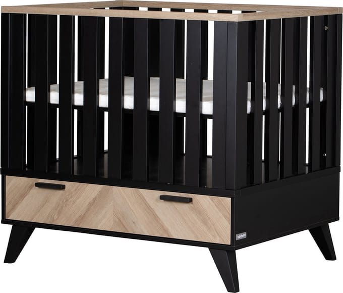 Interbaby Box Met Lade Lancaster Zwart / Visgraatmotief