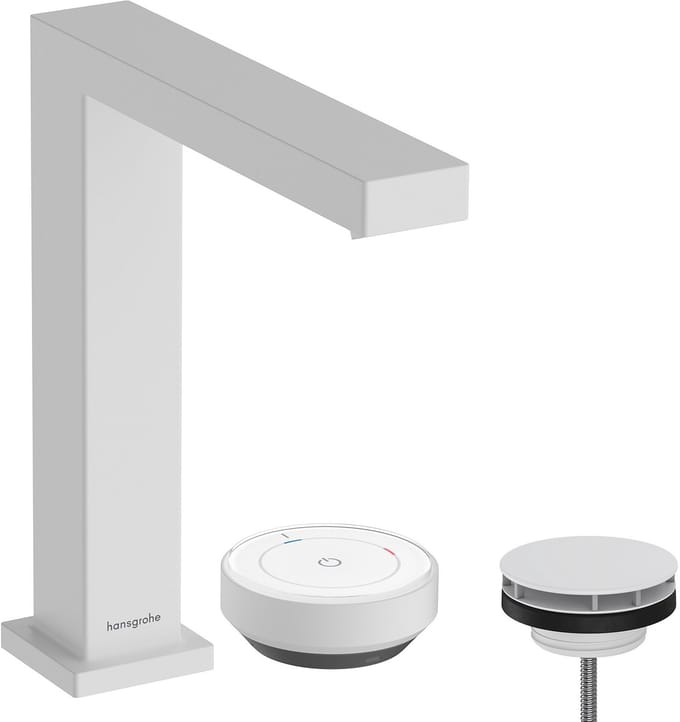 Hansgrohe Tecturis E 2-hole wastafelkraan - 150 - coolstart - met waste set - mat wit