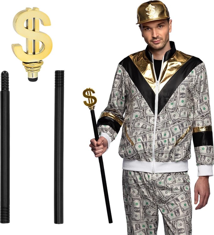 Boland - Stok Pimp dollar - Volwassenen - Unisex - Pooier - Pooier - Pimps and Ho's
