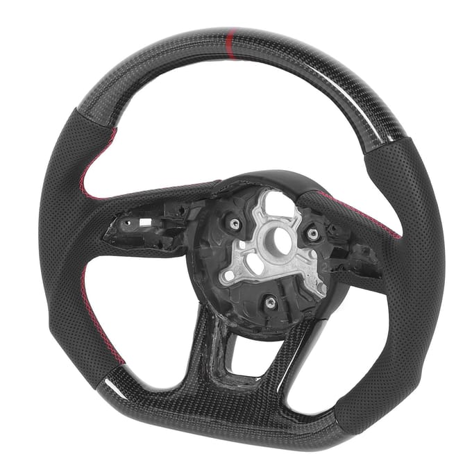 Koolstofvezel Stuurwiel Nappa Geperforeerd Leer Geschikt voor B9 S4 S5 RS3 RS4 RS5 2017+ black