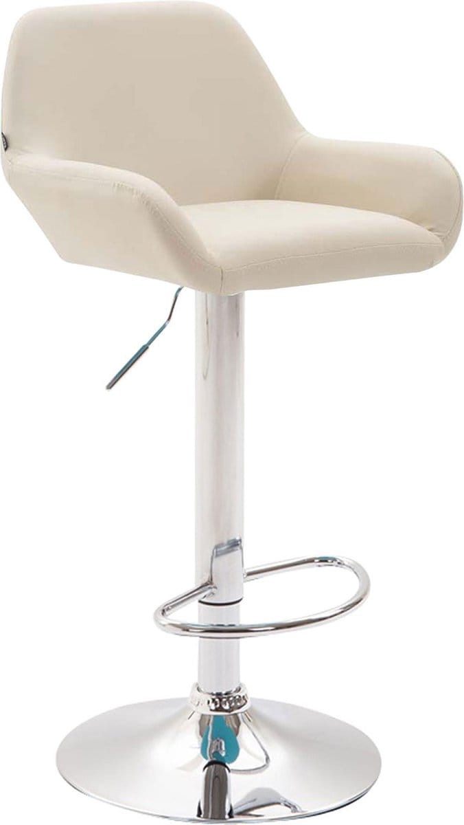 CLP Braga Barkruk - Kunstleer chroom/creme