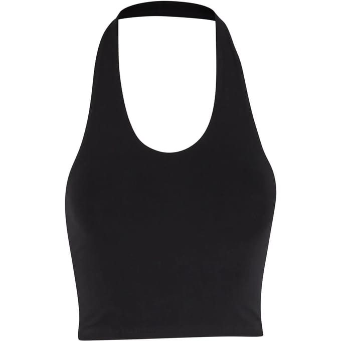 Urban Classics - Basic Neckholder Jersey Crop top - 4XL - Zwart