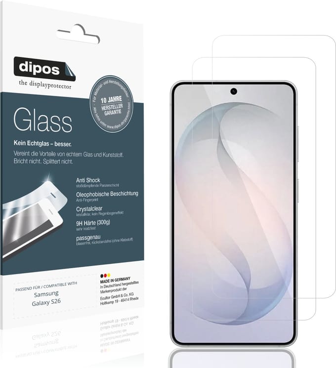 dipos – 2x Pantserfolie geschikt voor Samsung Galaxy S26 | 9H Screenprotector