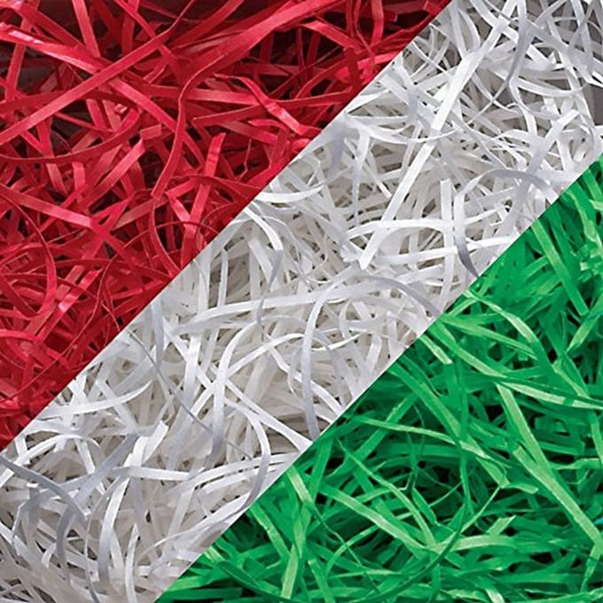 Versnipperd papier - groen, rood en wit - 3 zakken van 200g voor kerstdecoratie