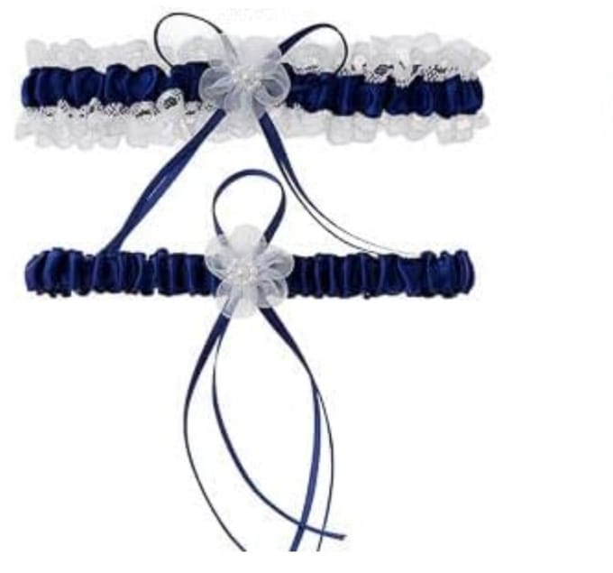 Scoby - Kousenband - Bruid Accessoire - Stretch Garter - One Size - Donkerblauw