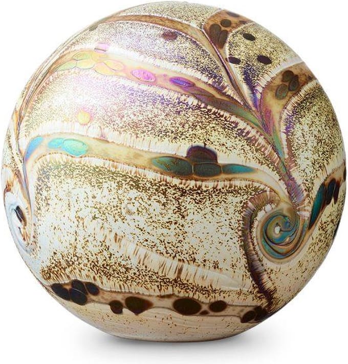 glas urn ornament, as bestemming, Elan line, bol vorm, groot, ivoor