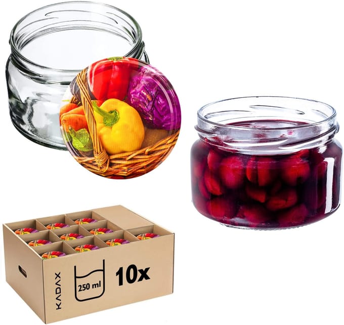 Denia Weckpotten 250ml 10st 82mm + Deksel "Peper"