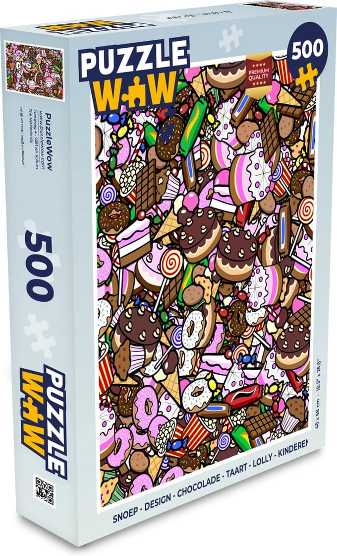 Puzzel Snoep - Design - Chocolade - Taart - Lolly - Kinderen - Legpuzzel - Puzzel 500 stukjes